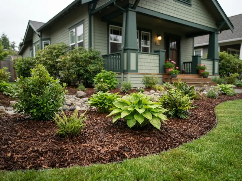 Freshly mulched garden beds in Auburn Freshly mulched garden beds in Auburn