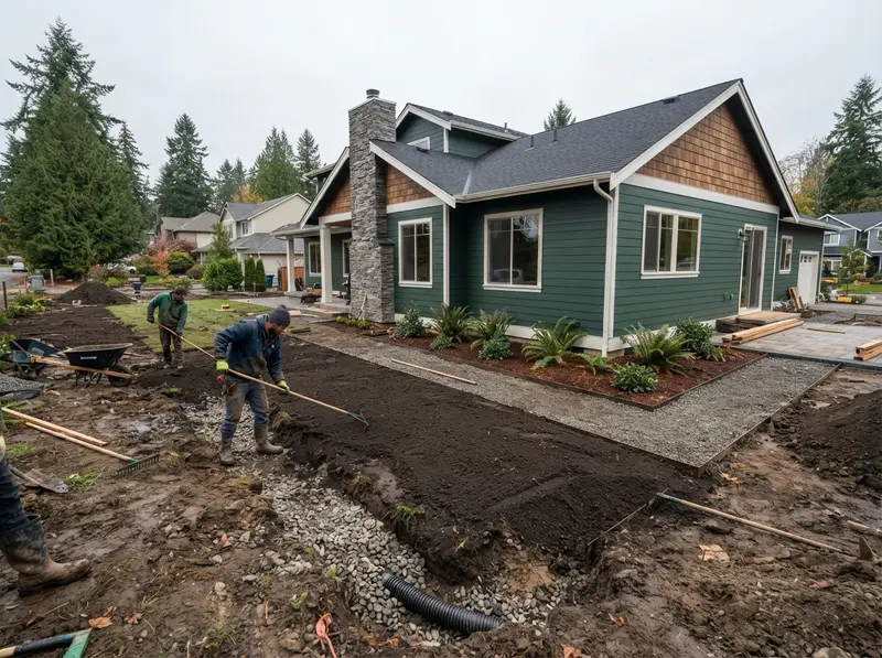 Landscape installation site prep in Washington Landscape installation site prep in Washington