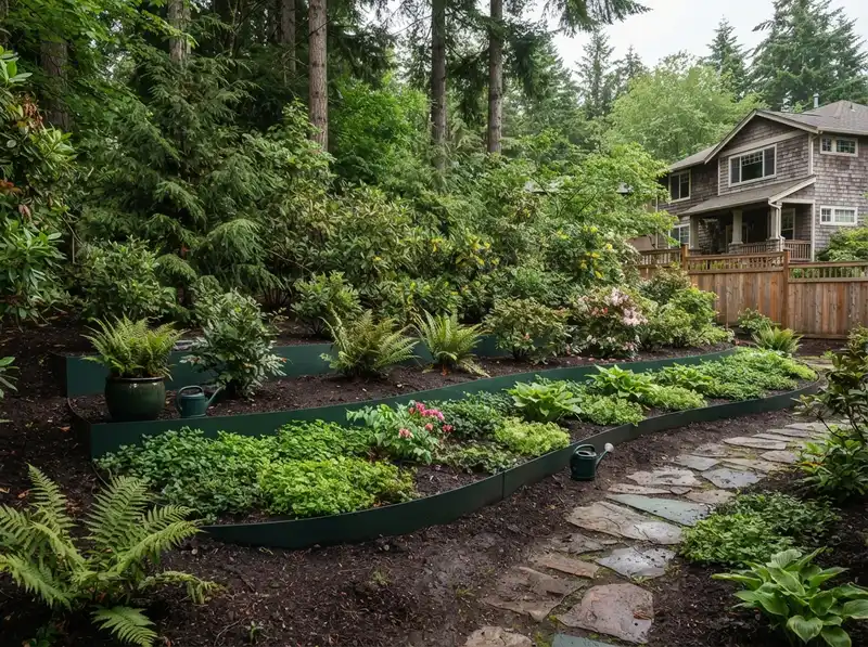 Layered garden bed planting in Auburn Layered garden bed planting in Auburn