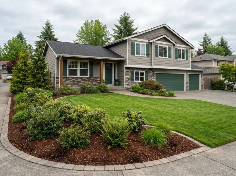 Landscaped front yard in Auburn WA Landscaped front yard in Auburn WA