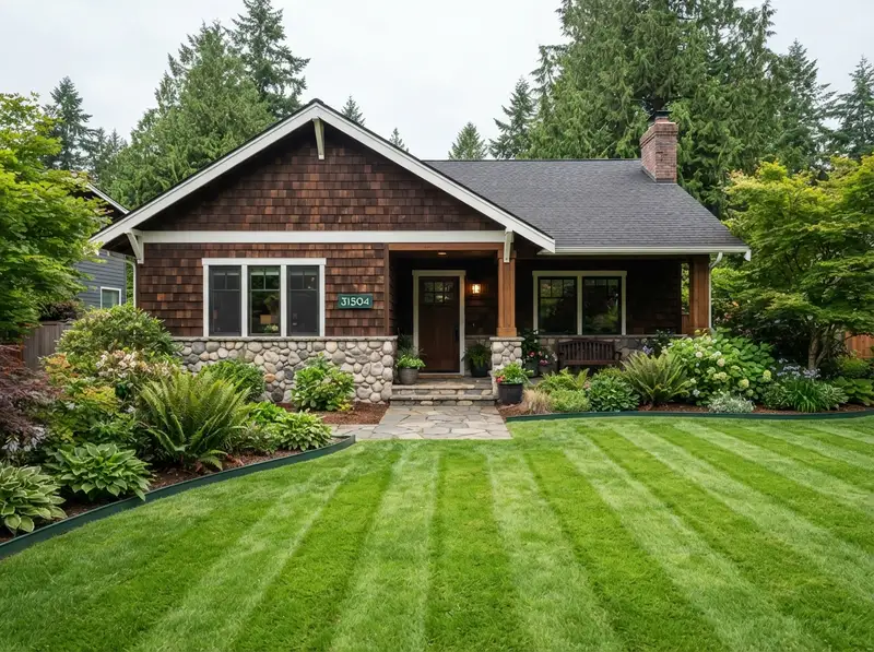Manicured residential landscaping in Auburn WA